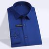 Stretch Bamboo Fiber Soft Comfortable Long Sleeve Solid Formal Men Classic Social Shirts