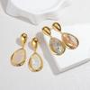 French Retro Oval Water Drop Earrings Elegant Light Luxury Temperament Earrings Unique Creative Earrings High Sense