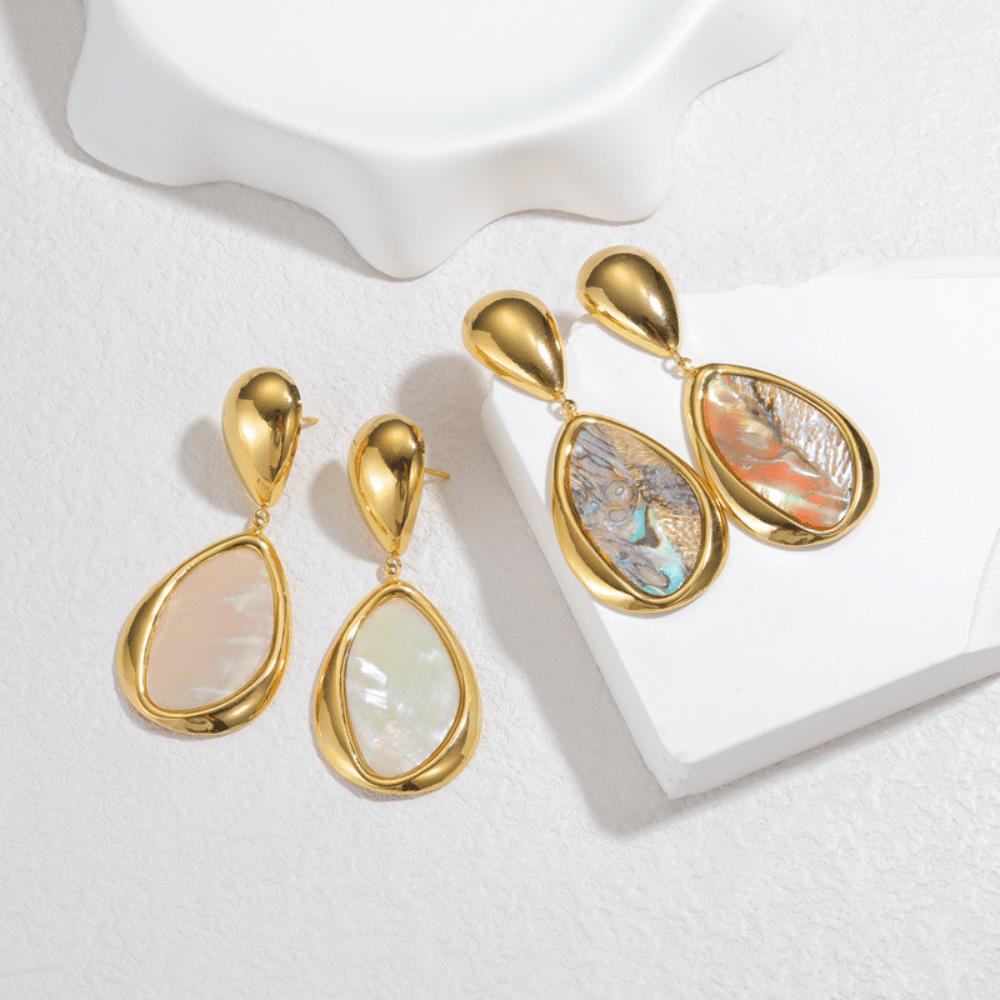 French Retro Oval Water Drop Earrings Elegant Light Luxury Temperament Earrings Unique Creative Earrings High Sense
