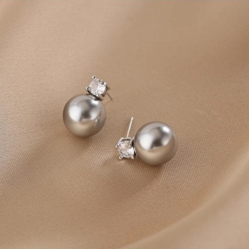 Korean Style S925 Silver Pearl Stud Earrings for Women - Simple, Elegant, and High-End