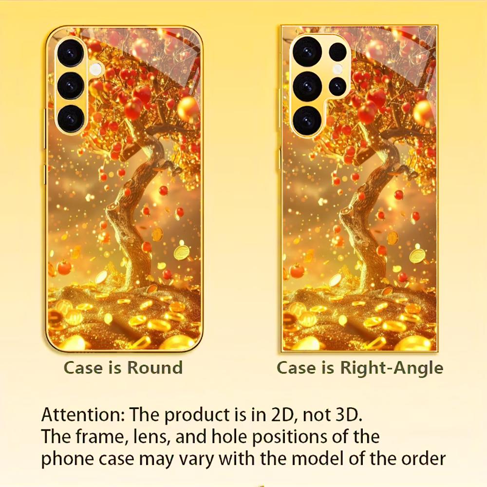 New Fortune Tree Hard case Men and women Glass PhoneCase for Samsung Galaxy S26 S25 S24 S23 S22 S21 FE Ultra Plus Dropresistant