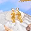Starfish Drop Dangle Earring for Women, Gold Plated Stainless Steel Beach Sea Earrings, Waterproof Summer Ocean Jewelry