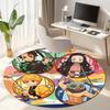 Classic Japanese-style Cartoon Demon Slayer Round Rug, Home Soft Decorative Anti-slip Yoga Mat and Chair Mat, Outdoor Floor Mat Carpet K6