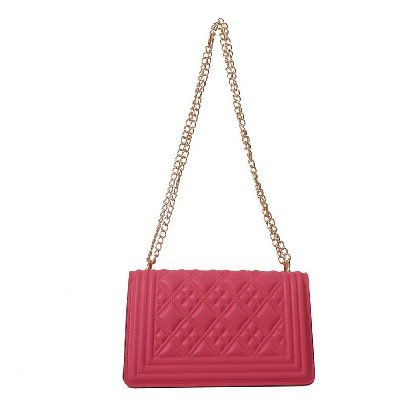 Trendy Chic Pu Leather Quilted Chain Shoulder Bag For Women 2023 Winter Fashion Small Square Bag