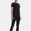 Under Armour Letter Round Neck Pullover Short Sleeve T-Shirt Women T-Shirt Black 1372682-001