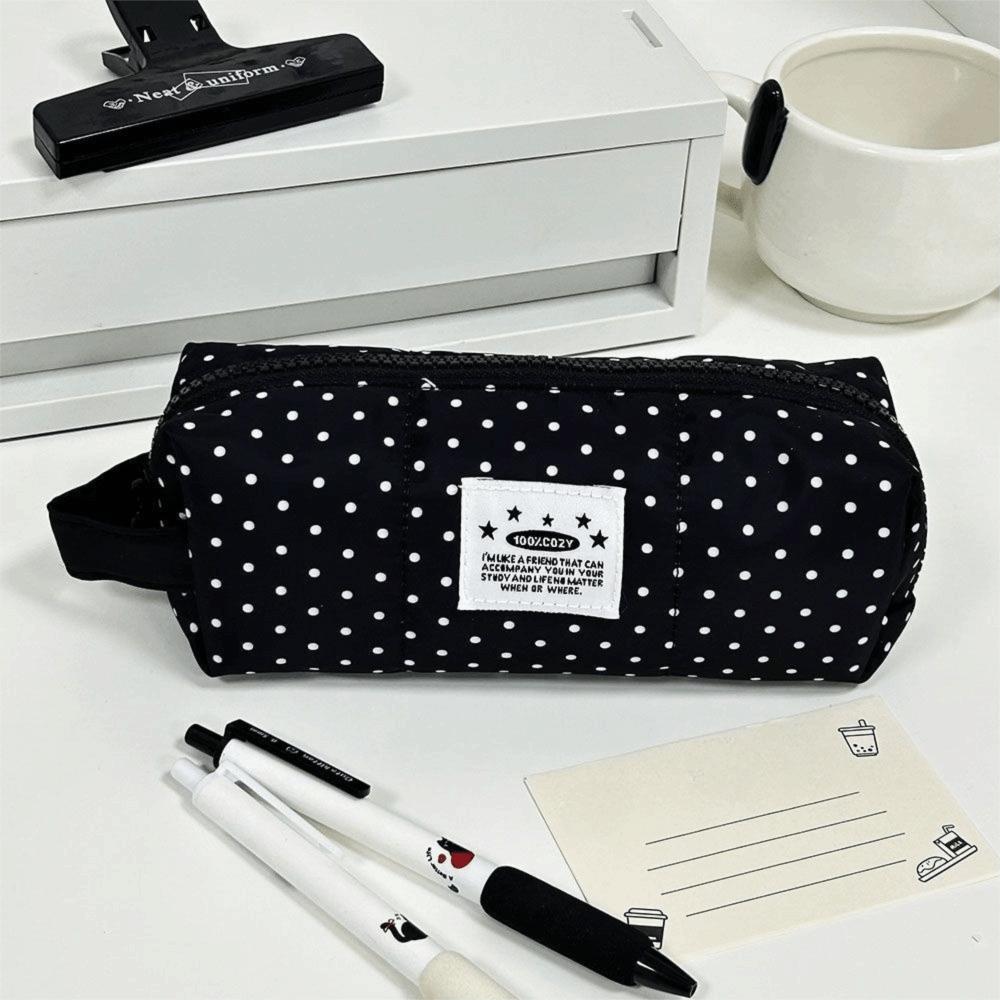 Handliches Federmäppchen Polka-Dot-Design Schultaschen-Stiftebeutel Tragbarer Stiftebeutel Geschenk