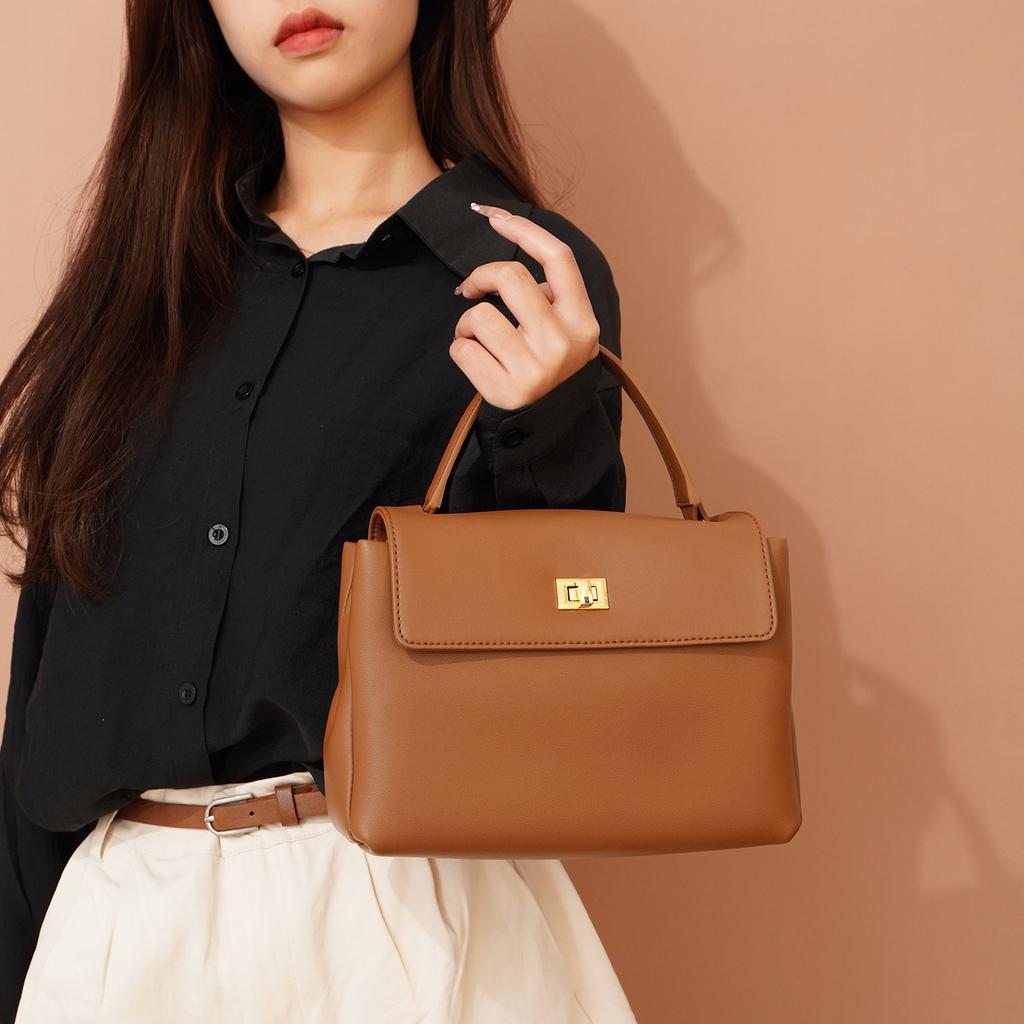 2025 neue Leder Umhängetasche mittelgroß Retro kleine quadratische Tasche vielseitig hochwertig modisch Schultertasche Messenger Frau