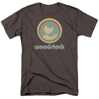 26 Woodstock Bird Circle Pánské tričko s licencí 60. let Rocková kapela Festivalové tričko Uhlově šedé Unisex tričko