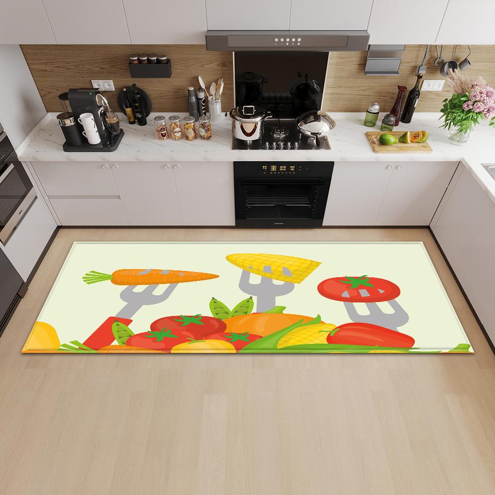 Kitchen Mat Entry Door Mat Bedroom Carpet Corridor Bathroom Non-slip Floor Living Room Pattern Rug