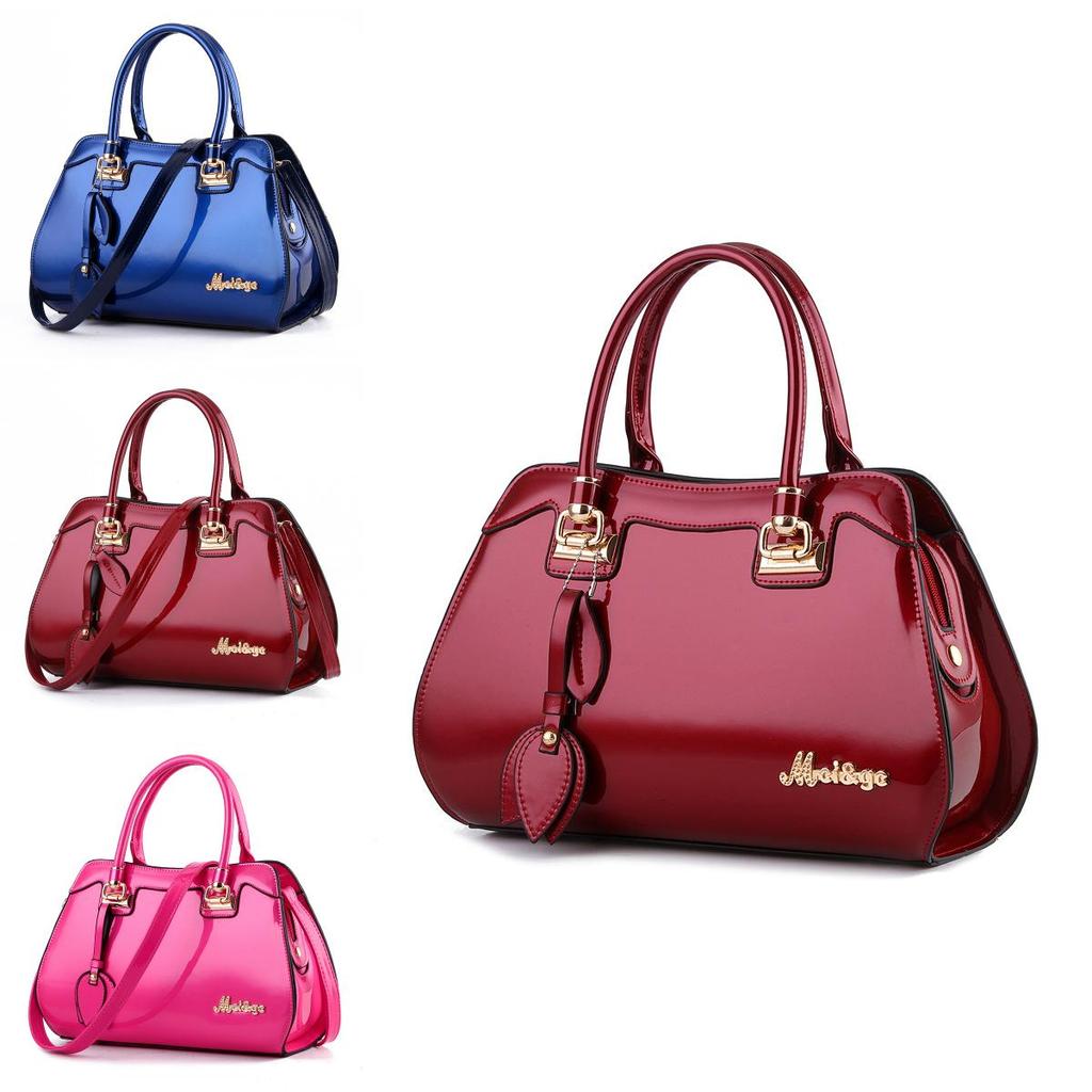 Stylish 2024 Fashionable Red Handbag With Shiny Finish For Women Ideal For Moms