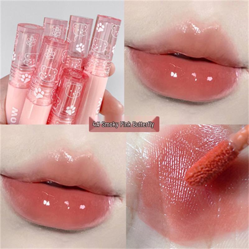 Bubble Bear Matte & Mirror Lip Glaze - Non-Transfer, Whitening Gloss Finish