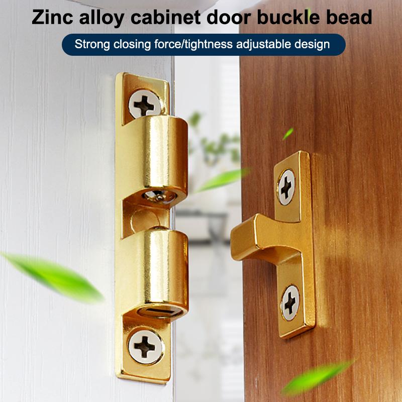 1 Set Door Lock Door Touch Latch Cabinets Interlock Switch Chassis Cabinet Spring Ball Locker Adjustable Brass Door Buckle