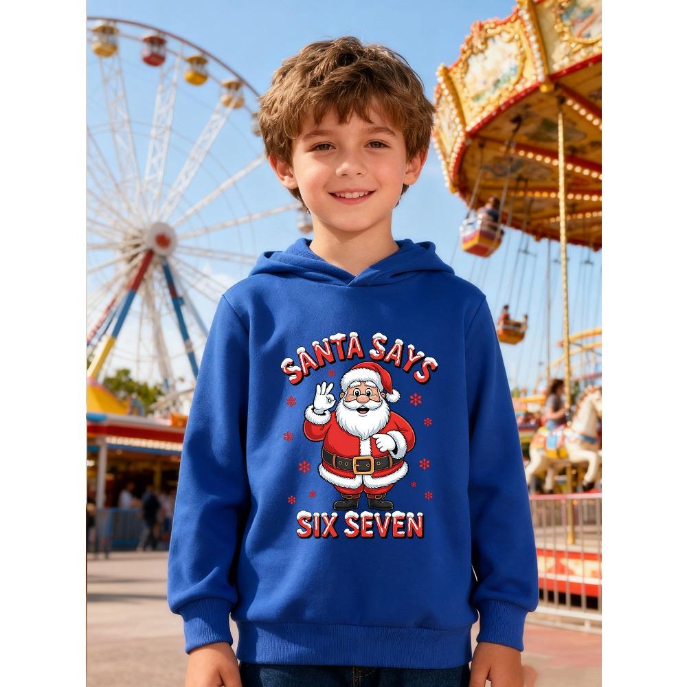 New Christmas Hoodie, SIX SEVEN Print Pullover for Teens Kids Boys Girls, Winter Fall Sweatshirt