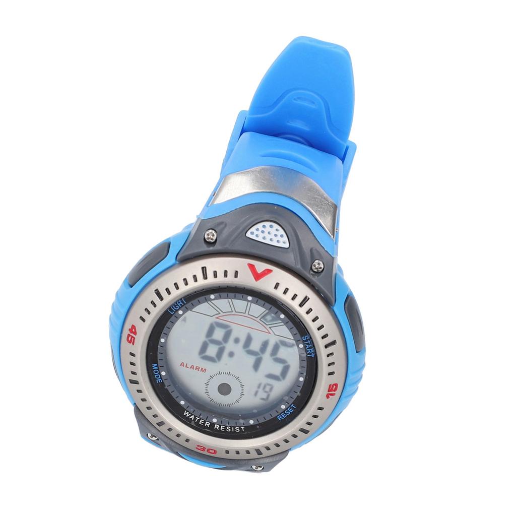 Men Digital Sports Watch 50M Waterproof LED Backlight Dual Time Display Stopwatch Week Calendar Alarm Outdoor Watch Blue