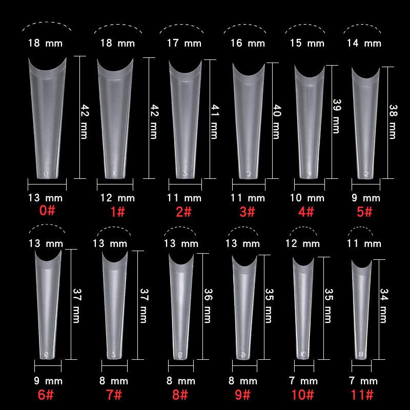 Ultra-Thin Matte C Curve Nail Tips - Seamless Flat Head, Half Cover Extensions