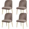 4 Pack Velvet Curved Back Chair Covers Modern Accent Mid Century Short Back Armless Chair Slipcovers for Room Furniture Protector