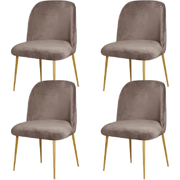 4 Pack Velvet Curved Back Chair Covers Modern Accent Mid Century Short Back Armless Chair Slipcovers for Room Furniture Protector