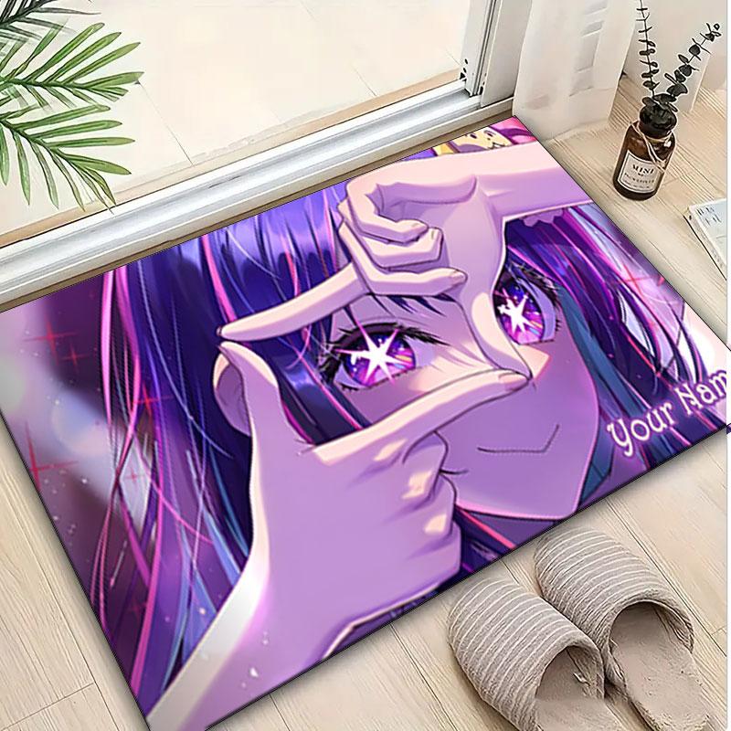 1PC Custom Name Purple Eyes Dream Theme Floor Mat Ideal for Living Room, Game Rooms, Office, Bedroom,Floor Mat Playful Design