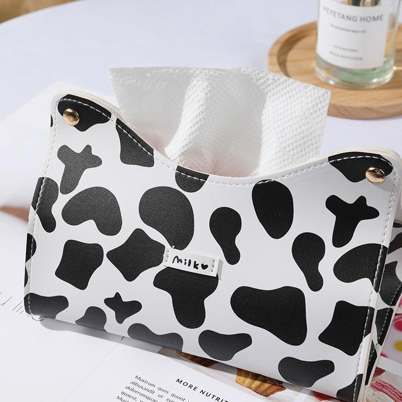 Nordic Ins Home Small Cow Tissue Box Living Room Creative Cute Storage Box Coffee Table Paper Box Holder