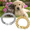 Bequemes 19mm Goldfarbenes Edelstahl Hundekettenhalsband Mit Stilvollem Karomuster