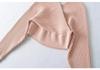 Women's One-Shoulder Long Sleeve V-Neck Waist-Cinching Knit Sweater - Slimming Ribbed Off-the-Shoulder Top