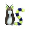 SENMHS Cleopatra Style Cat Ears & Cat Tail Costume Set Anime Style Stuffed Animal Style Cute Costume Animal Ears Egyptian Cat Halloween Photo Session