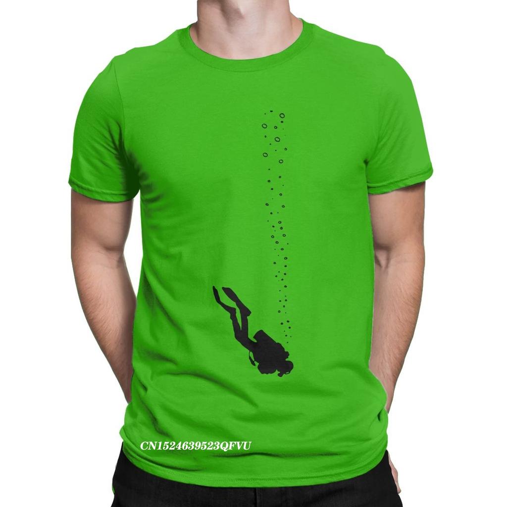 Dykning Scubadykare Vattensport T-shirts För Män Hipster Ren Bomull T-shirts Rund Hals Harajuku T-shirt Stor Storlek Kläder