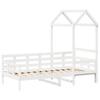 Daybed with Canopy White 80x200 Cm Solid Pine Wood