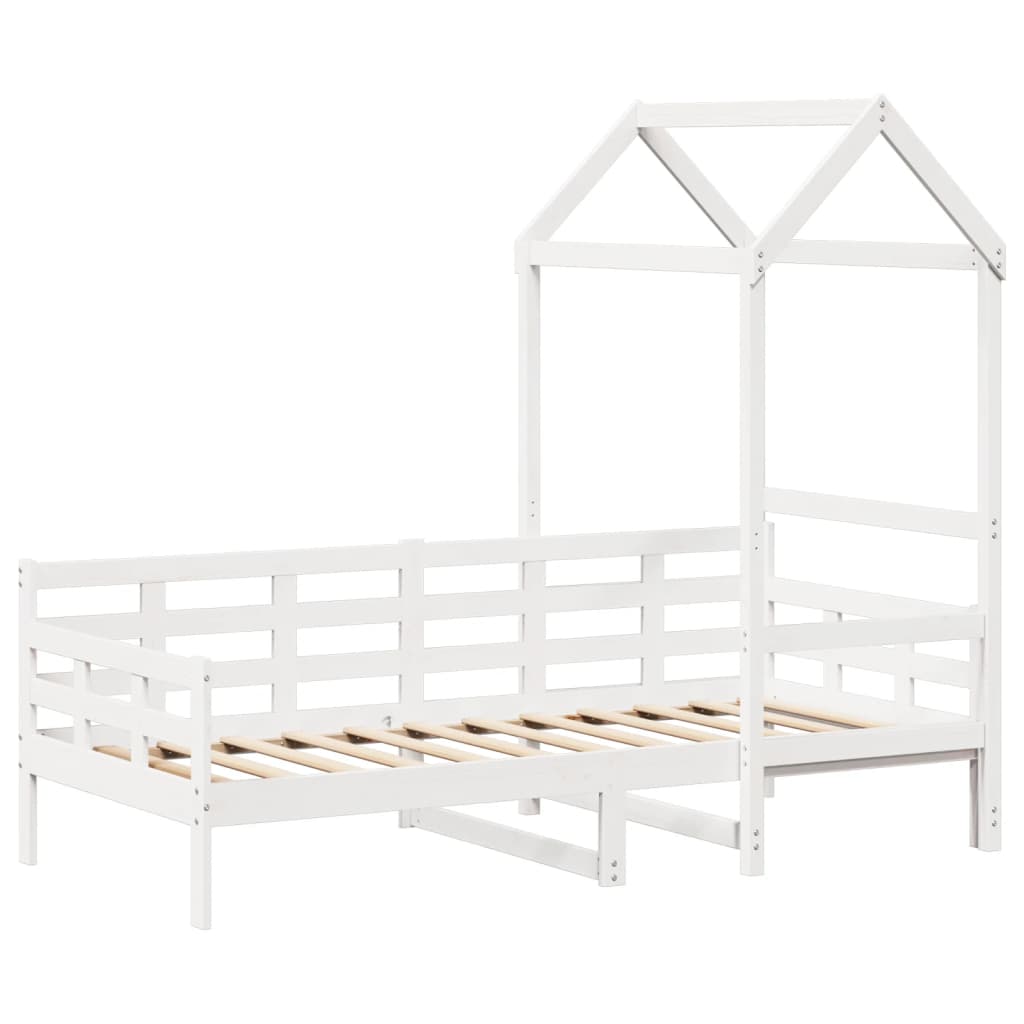 Daybed with Canopy White 80x200 cm Solid Pine Wood