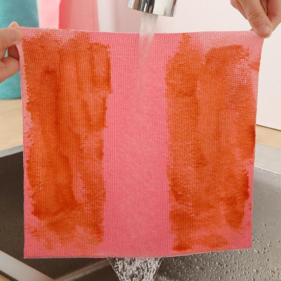 1 Roll Rag Thickened Water-Absorbent Cleaning Clothes Tear-Off Design Disposable Rags Kitchen Bathroom Cleaning Rag