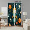 Set Of 2 Versatile Polyester Transparent Curtains Home Decoration Cartoon Spaceman Outer Planet Use Bedrooms Living Curtain Perfect For Bedroom Decor