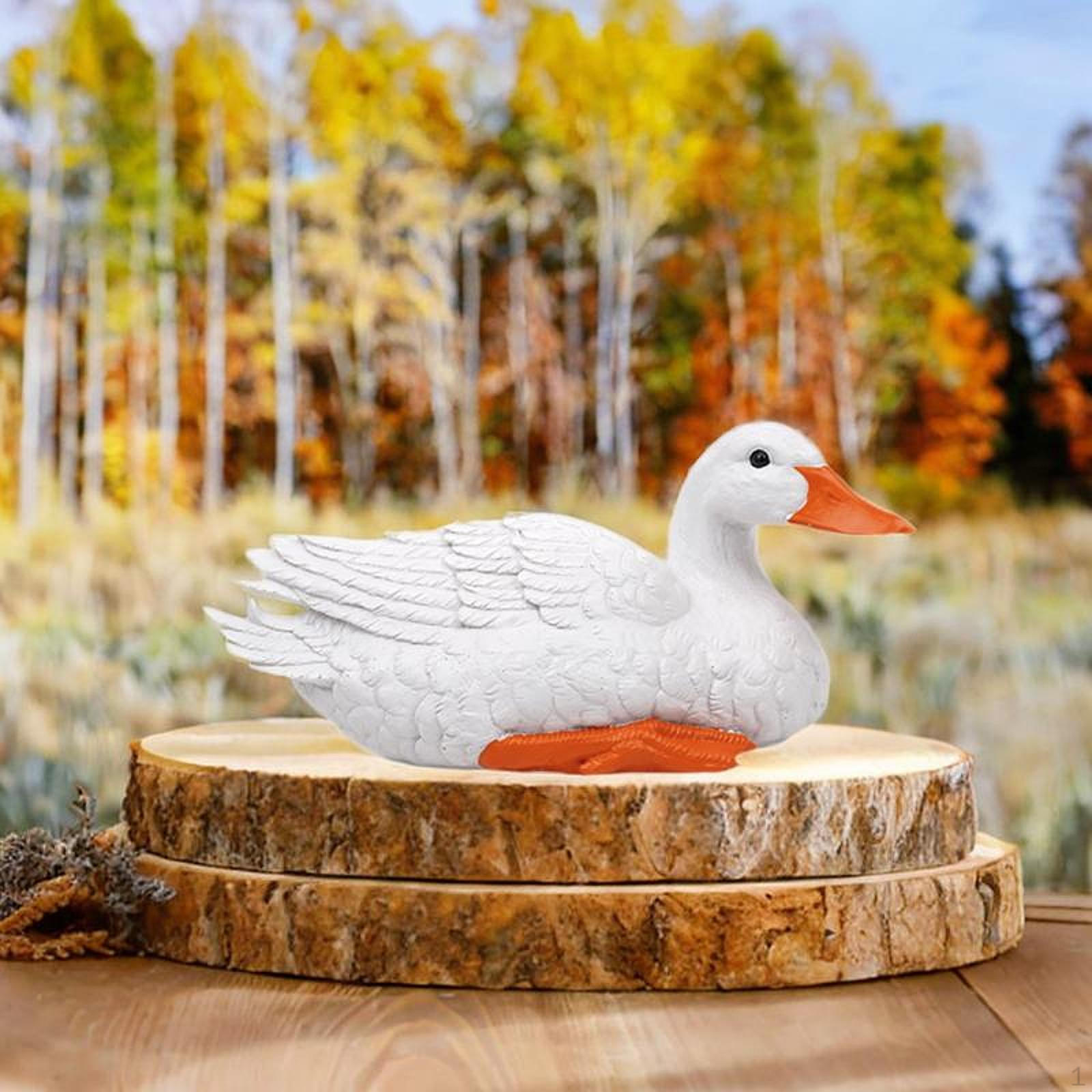 

Duck Figurine Garden Statue Animal Sculpture Outdoor for Patio Outside Pond Left