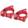2er Set 31,8MM Fahrradsattelklemme Schnellspanner für 27,2MM FahrradsattelstützeRot