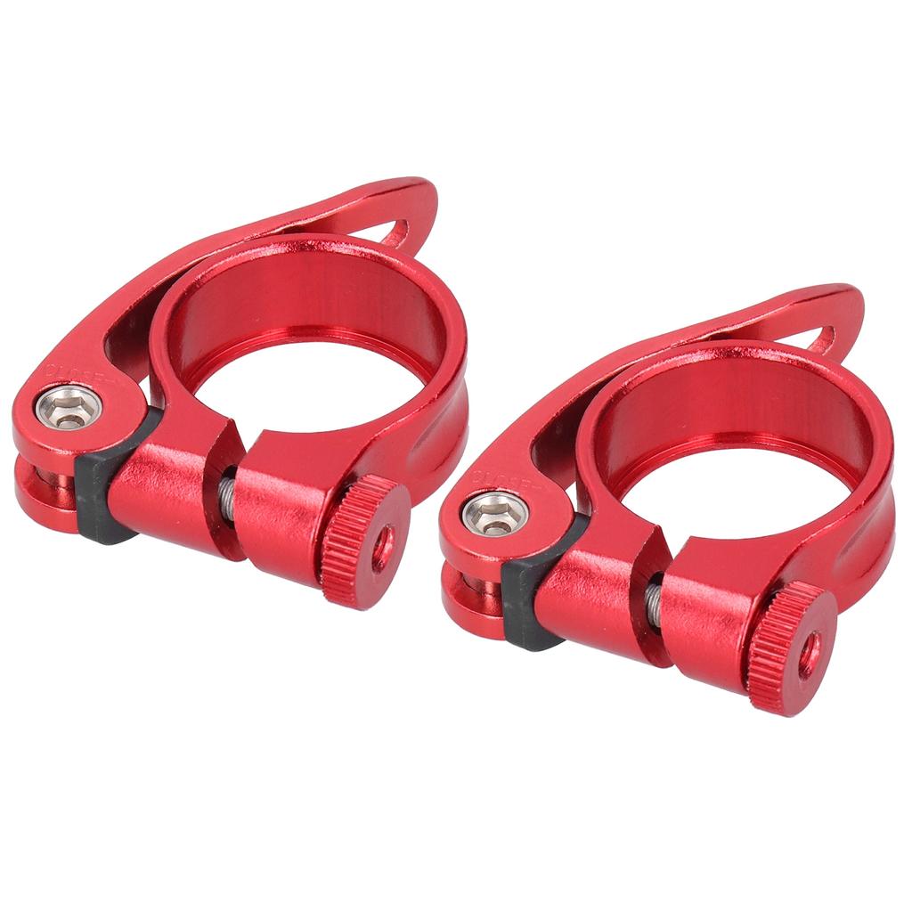 2er Set 31,8MM Fahrradsattelklemme Schnellspanner für 27,2MM FahrradsattelstützeRot