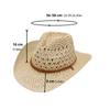 Retro Wide Brim Sunscreen Straw Hat Solid Color Ethnic Style Cowgirl Visor Cap Hollow Out Breathable Western Cowboy Hat Ladies