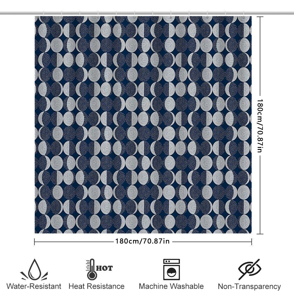 Modern Geometric Shower Curtain Waterproof Bathroom Decor Farmhouse Backdrop Nature Pattern Fabric Liner Vintage Style