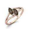 6X3mm Marquise Smoky Quartz 925 Sterling Silver Rose Vermeil Split Shank Women Engagement Ring