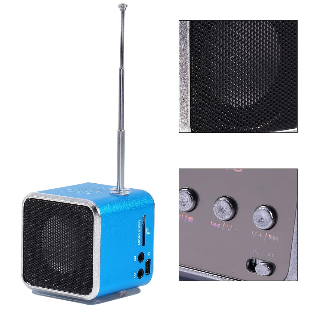 Mini Digital Portable Music Player with FM High Easy USB Card Great for and Travel Speaker, Radio, MP3, Sensitivity, Operation, Charging, USB/SD/TF