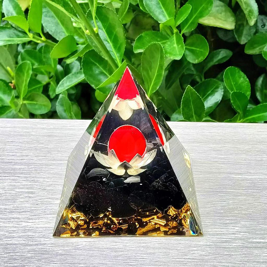 Crystal Stone Pyramid Resin Decor: Home, Office, Car Ornaments