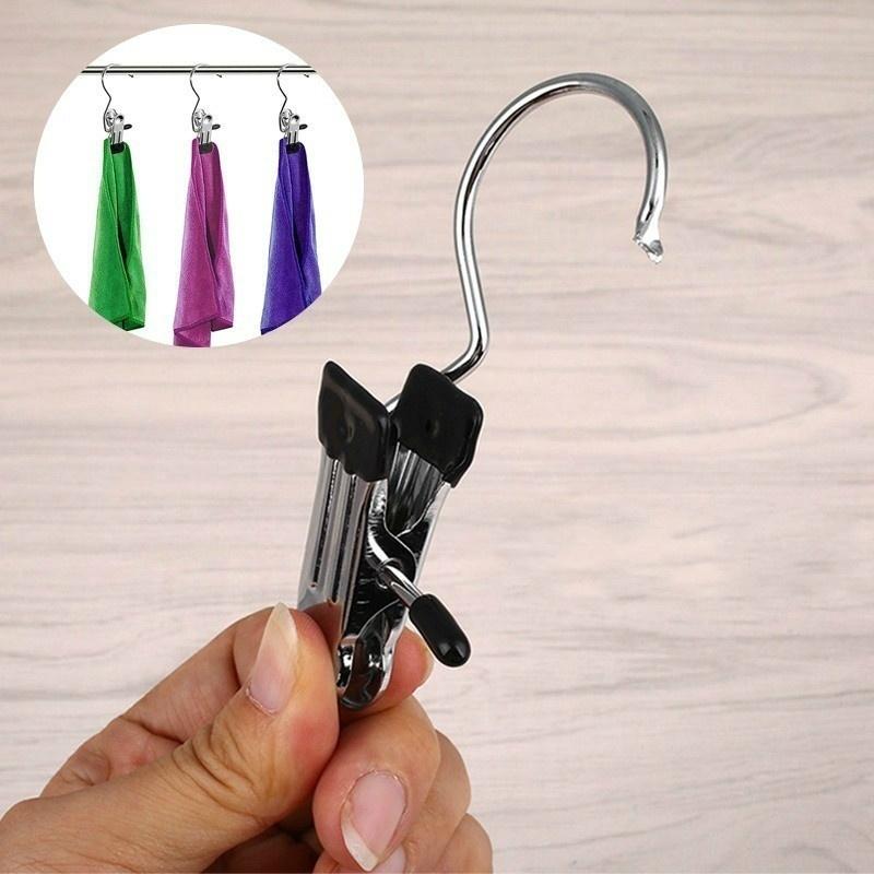 5Pcs Laundry Metal Hook Clothes Pin Boot Shoes Hanger Hold Clip Bathroom Hooks  Kitchen Hook