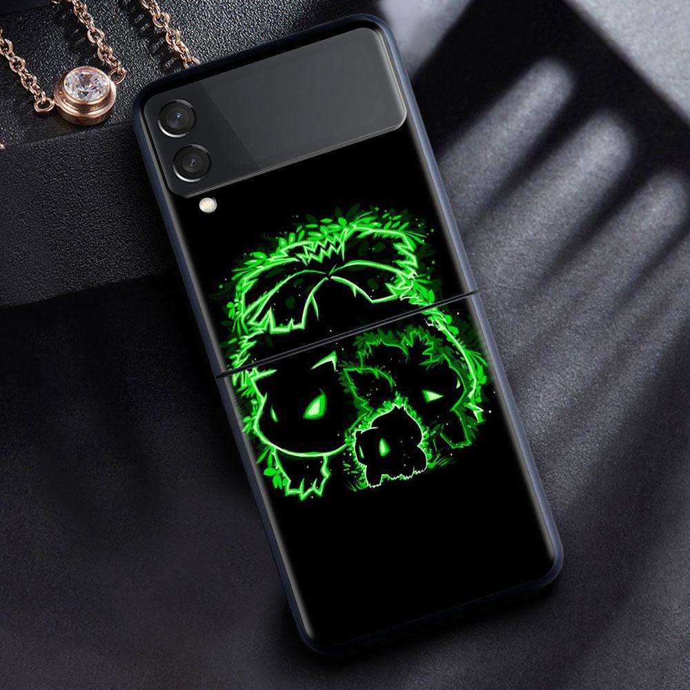 

Чехол для телефона с рисунком «Покемон Япония» для Samsung Galaxy Z Flip 3 4 5G, модный Z Flip3, роскошный черный жесткий чехол для телефона Samsung Z Flip4 5G