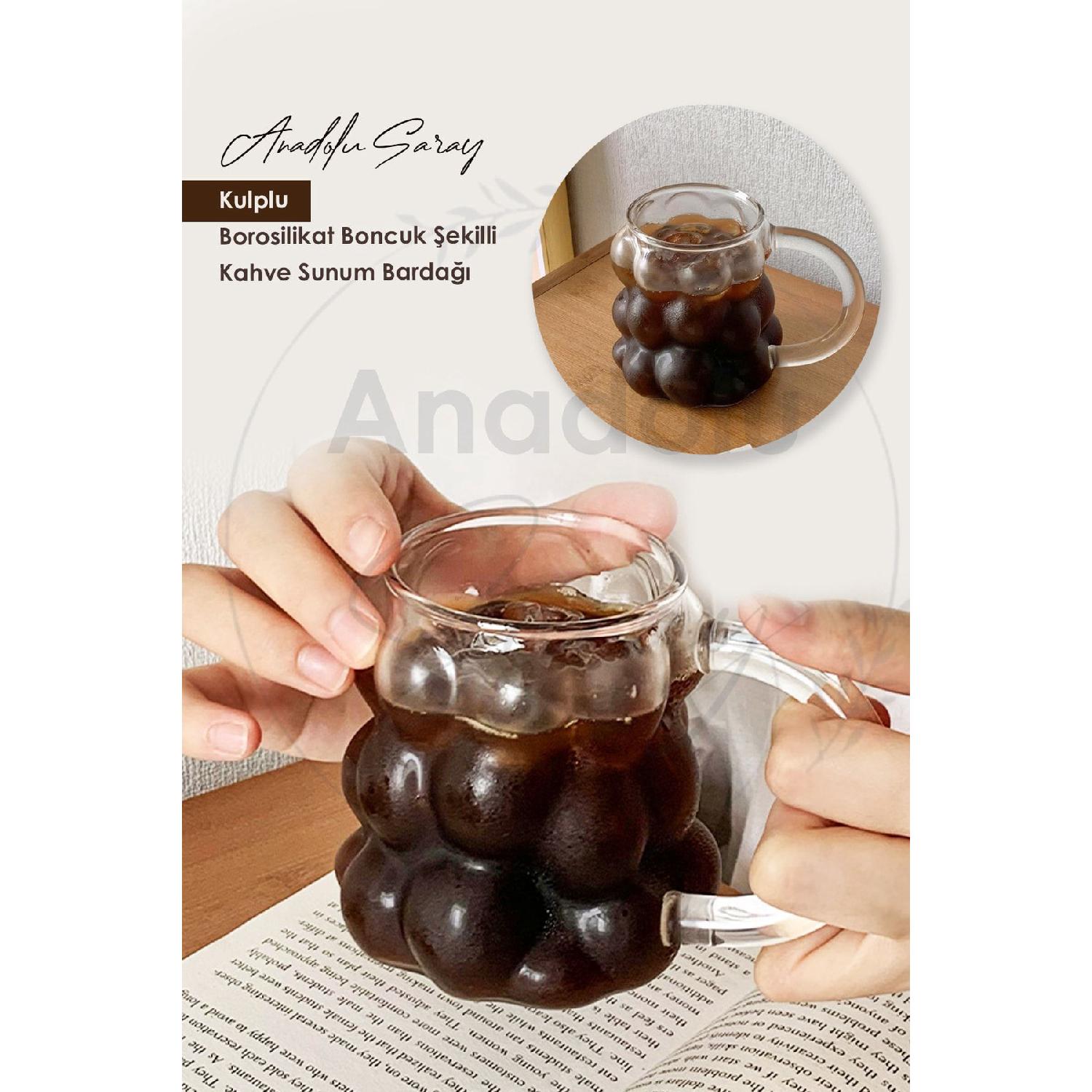 

Heat Resistant Borosilicate Bead Shaped Cup With Handle | Coffee And Presentation Glass Borosilicate Glass чистий