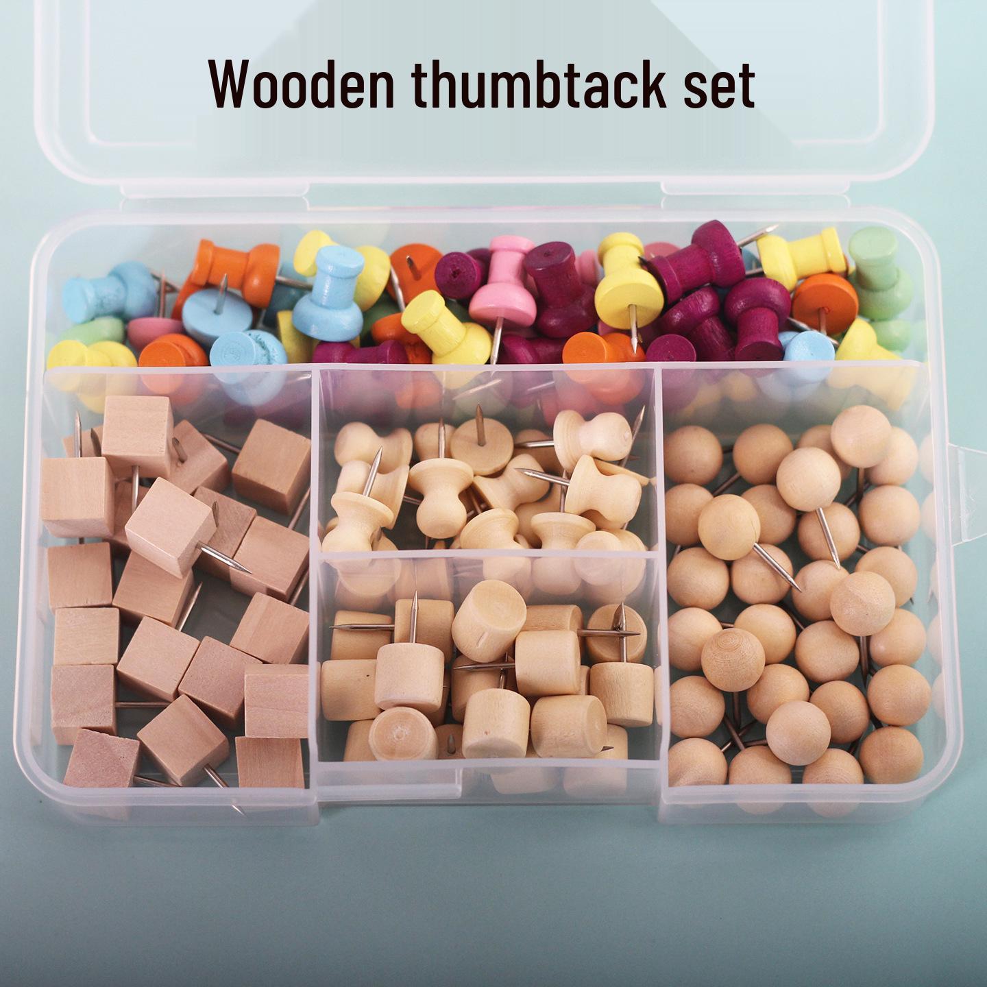 

140 Felt and Wooden T-Pins Set for Kindergarten Art & Photo Wall Decoration