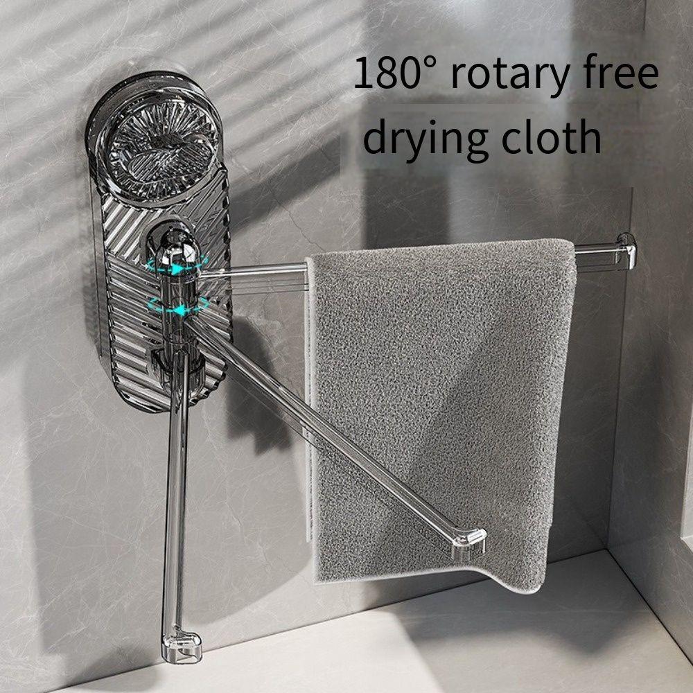 180°Rotating Suction Cup Towel Rack Multi-pole Clothes Hanger Bathroom Towel Pole  for Kitchen
