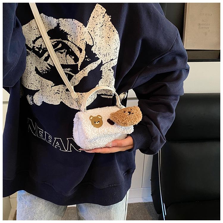 Dames Retro Plysj Crossbody Tote 2025 - Trendy Liten Håndveske for Jobb og Hverdagsklær