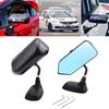 Universal Racing Mirrors with Carbon Fiber Pattern and Blue Set of Left and Lightweight, Lenses. Right.