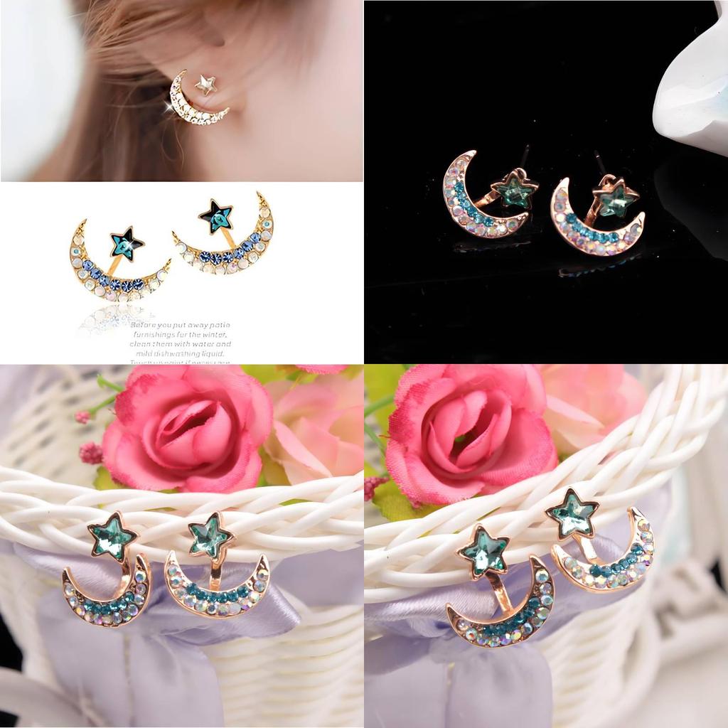 Stunning 2019 New Korean Style Star And Moon Alloy Earrings For Vintage Fashion Lovers