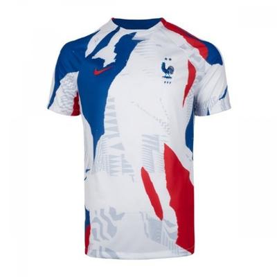 Nike Rövid ujjú póló Zqj Dm9548 100 Nike Franciaország Dry fiT meccs előtti rövid ujjú felső