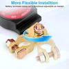 Top Post Battery Disconnect Switch, Positive Heavy Duty 12V 48V Waterproof Master Power Cut Off Isolator, On/Off Battery Switch Brass Terminals