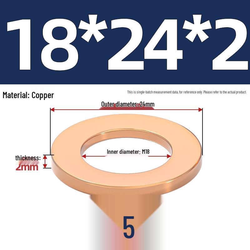 National Standard Red Copper Gasket Seal Ring and Flat Washer M3-M60mm for Marine Instruments